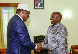 File Image of President William Ruto and Lawyer Miguna Miguna.